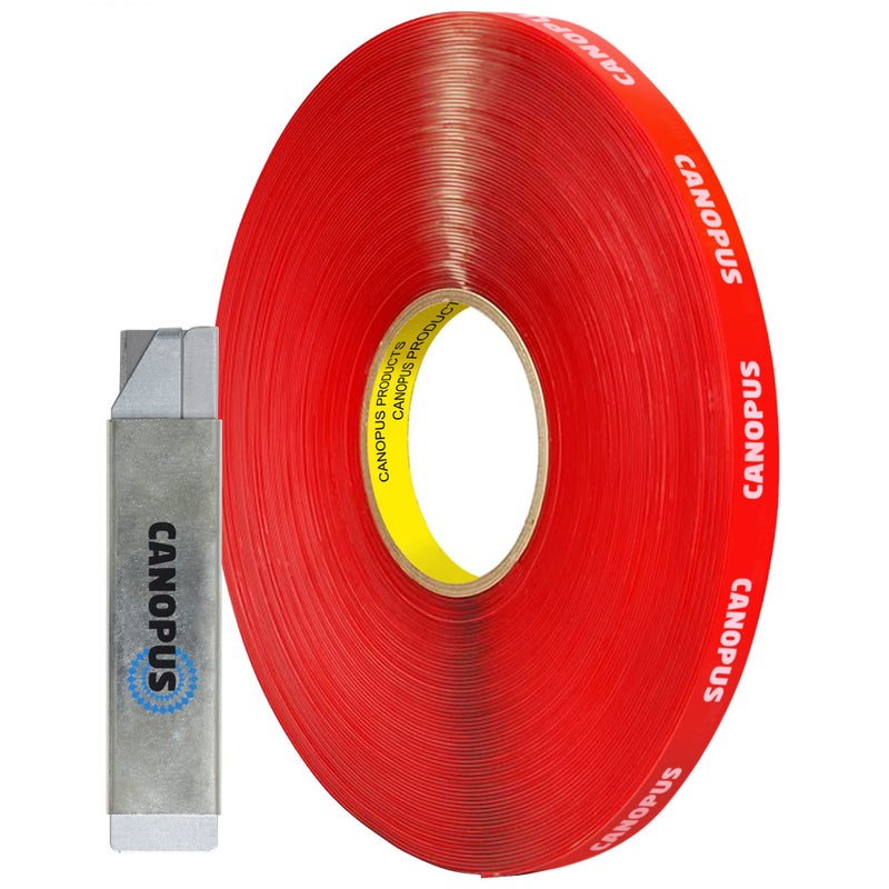 CANOPUS Double Sided Mounting Tape, Very Strong & Heavy Duty, Permanent Clear 4910, 0.25in x 15ft, for Carpet Fixing, DIY Crafts, LED Lights, Car Glass, Home & Office Walls Decoration, Made in USA - Image 1